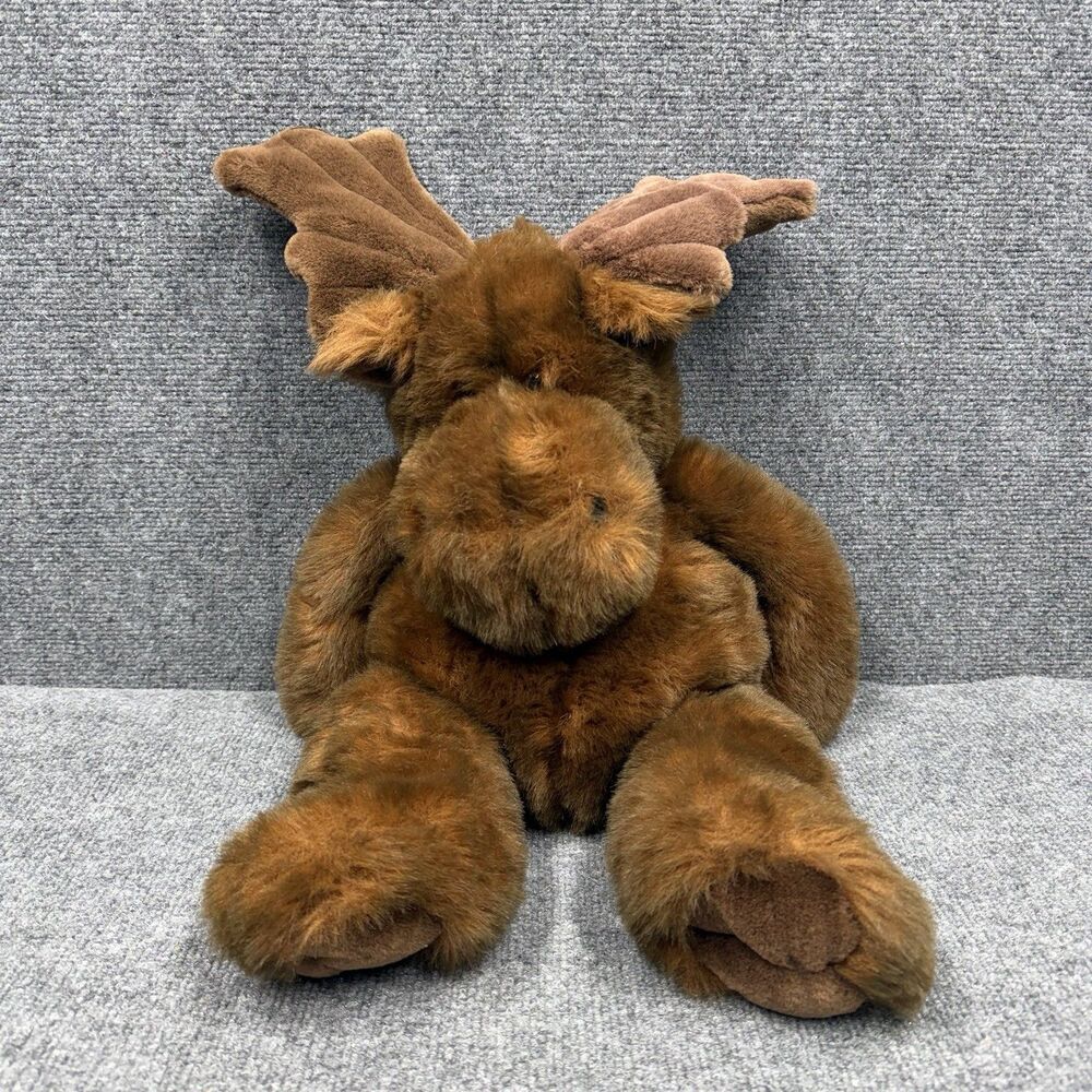 Moose Plush FAO SCHWARZ Lg Brown Stuffed Animal Toy Fifth Ave Wildlife RARE Vtg